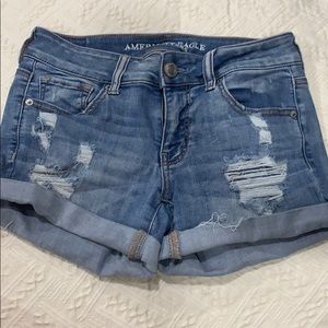 AE super stretch jean shorts